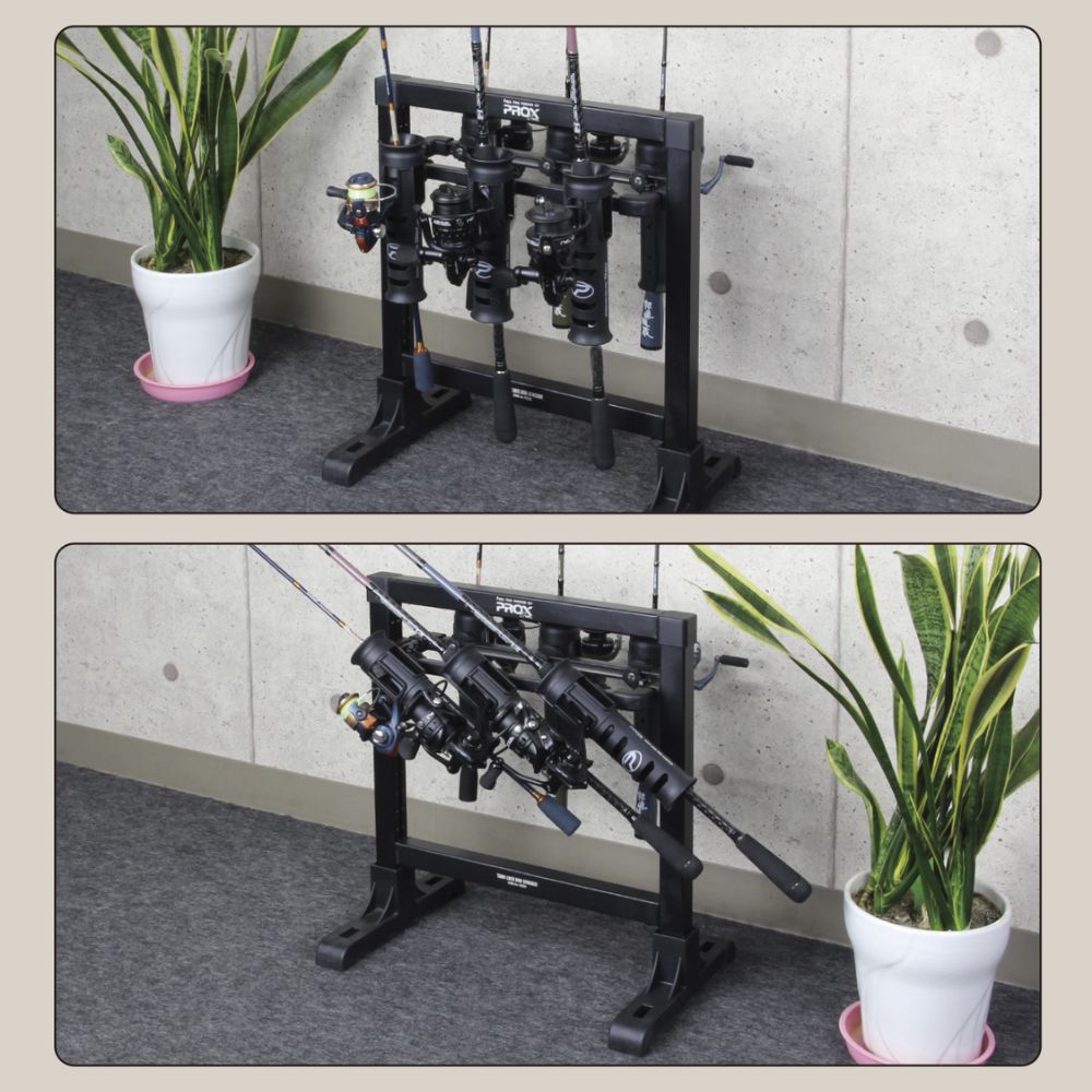 PROX INC. Fishing Rod Stand TURN LOCK ROD STOCKER 4pcs Black - Image 5