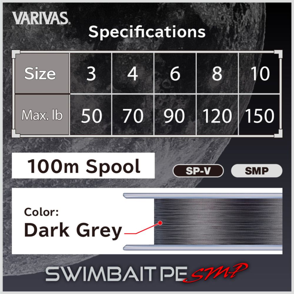 VARIVAS Super Max Power Braid Line SWIMBAIT PE SMP X8 100m - Image 3